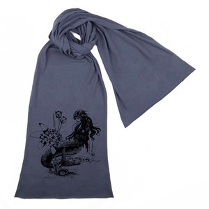 Mermaid La Luxure Screen printed Cotton Scarf image 8