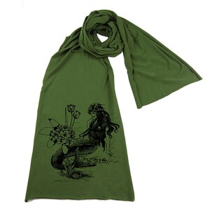 Mermaid La Luxure Screen printed Cotton Scarf image 7