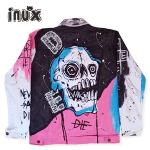 Hand-Painted Denim Jacket – Lil Peep | Graffiti Streetwear | One-of-a-Kind Custom Painted Jacket