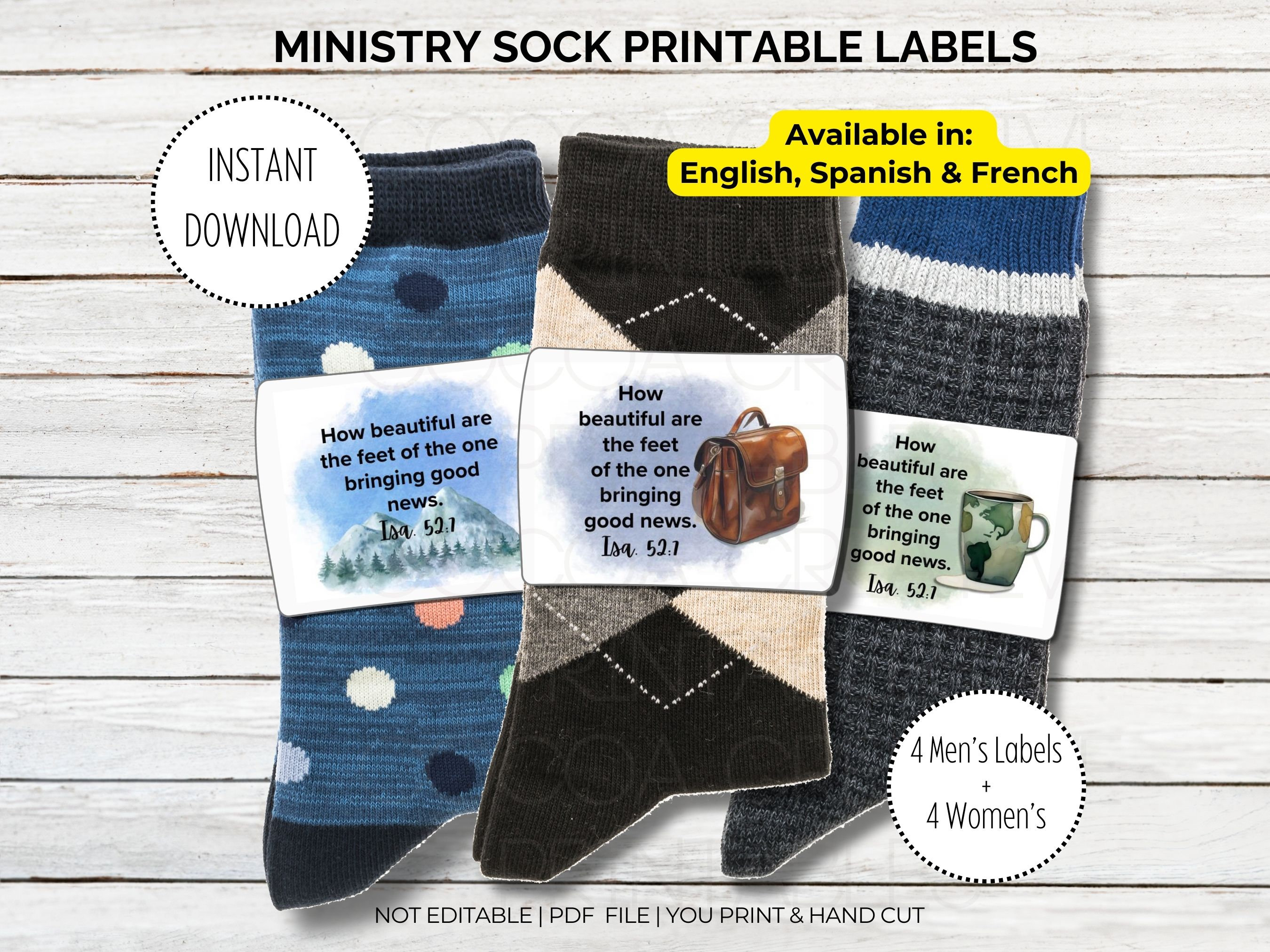JW Ministry Sock Labels | JW | Pioneer Gifts | Digital Download | JW Printables | jw gifts
