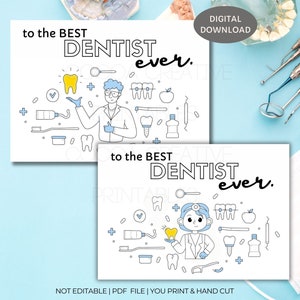 Podziękowania dla dentysty | Najlepszy dentysta na świecie | Karta z okazji Dnia dentysty | Karta z podziękowaniami dla dentysty | Karta z okazji Dnia dentysty | Prezent dla dentysty