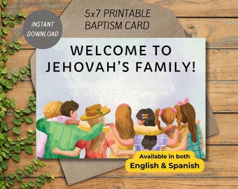 JW Baptism Card | JW Baptism Gift Card | JW Printables | Card for jw Brother and Sister | Baptism printable Card | tarjeta de bautismo