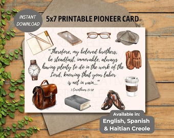 JW Pioneer Brother Appreciation Printable Card | Pioneer Thank You | Pioneer Gift