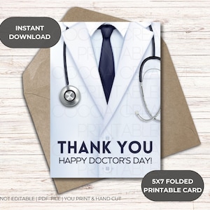 Doctor's Day Dankeschön-Karte | Arzt Danke | Alles Gute zum Doktortag | Doktoren-Tageskarte | Sofortiger Download Karte | Nationale Doktoren-Tageskarte