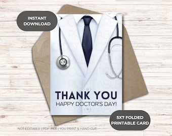 Doctor's Day thank you Card | Physician Thank You | Happy Doctors Day | Doctors Day Card | Instant Download Card | National Doctors Day Card
