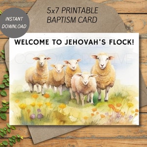 imprimable JW Baptême | Carte-cadeau de baptême JW | Imprimables JW | carte postale pour frère et soeur jw | de baptême | Téléchargement numérique