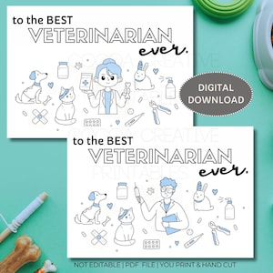 Veterinarian Thank You | Best Vet Ever | Veterinary Day Card | Vet Appreciation Card | Vet Thank you Card | Veterinarian Gift