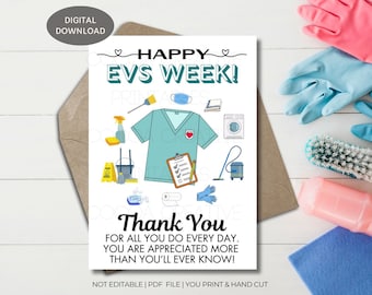 EVS Week Card | Environmental Services Week printable | Hospital EVS Week | Housekeeping Week Card | Digital Download | Healthcare EVS Week