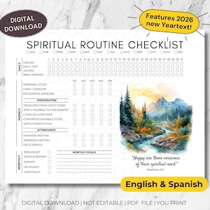 JW Checkliste für spirituelle Routine | JW Organizer | Spiritueller Routine-Tracker