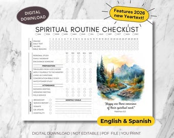 JW Spiritual Routine Checklist | JW Organizer | Spiritual Routine Tracker