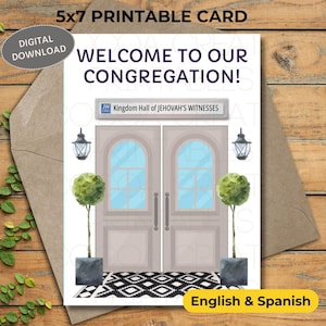 JW Bienvenido Tarjeta imprimible / JW Bienvenido a nuestra Congregación / JW Imprimibles / Descarga Digital / jw tarjetas de felicitación / jw nueva tarjeta de editor