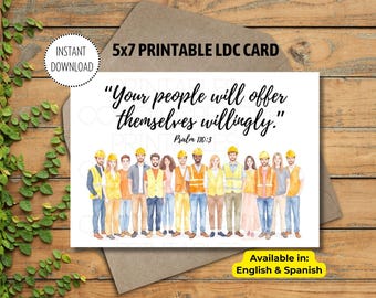 Tarjeta imprimible de JW LDC / Gracias de JW / Regalos para voluntarios de JW / Descarga digital / JW Imprimibles / LDC / Ramapo / Bethel / Regalos de JW
