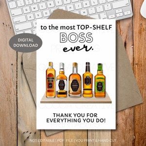 Boss Appreciation Card | Boss Day Card printable | Happy Boss Day | Boss Thank you card | Digital Download | Printable | Best Boss Card