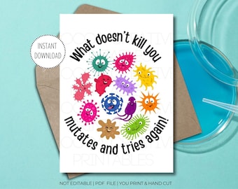 Lab Tech Card | Microbiology Card | Microbiologist | Lab Professional Card | Scientist Card | Germ Card | Genetics Card | Microbiology