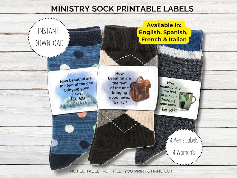 JW Ministry Sock Labels | JW Pioneer Gifts image 1