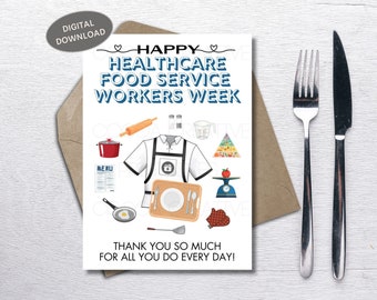 Healthcare Food Service Workers Week Card | Food Service Workers printable | Dietary Week | Food Service Thank you | Digital Download