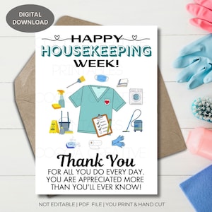 Housekeeping Week Card | Environmental Services Week printable | EVS Week | Housekeeping Week Card | Digital Download | Healthcare EVS Week