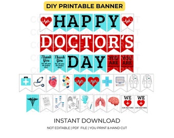 Striscione stampabile per la giornata del medico / Apprezzamento del medico (modello PDF)