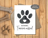 Paw Print Pet Loss Card | Sympathy Gift (Digital Download)