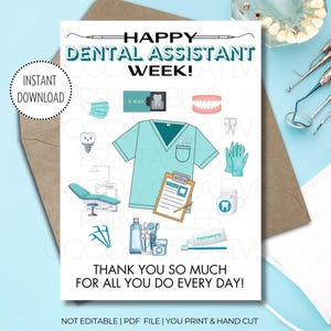 Cartão da Semana do Assistente de Dentista | Semana do Assistente de Dentista | Semana do Assistente de Dentista | Cartão do Assistente de Dentista | Para impressão | Feliz Semana do Assistente de Dentista