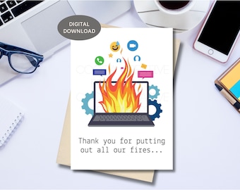 Tech Support Thank You Card | Tech Support printable | IT Professional Card | Information Tech | Digital Download | IT Appreciation