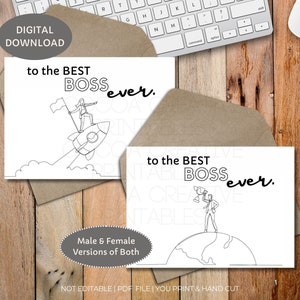 Boss Appreciation Card | Boss Day Card printable | Happy Boss Day | Boss Thank you card | Digital Download | Printable | Best Boss Card