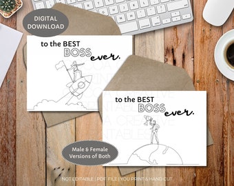 Boss Appreciation Card | Best Boss Ever Printable (Digital Download)