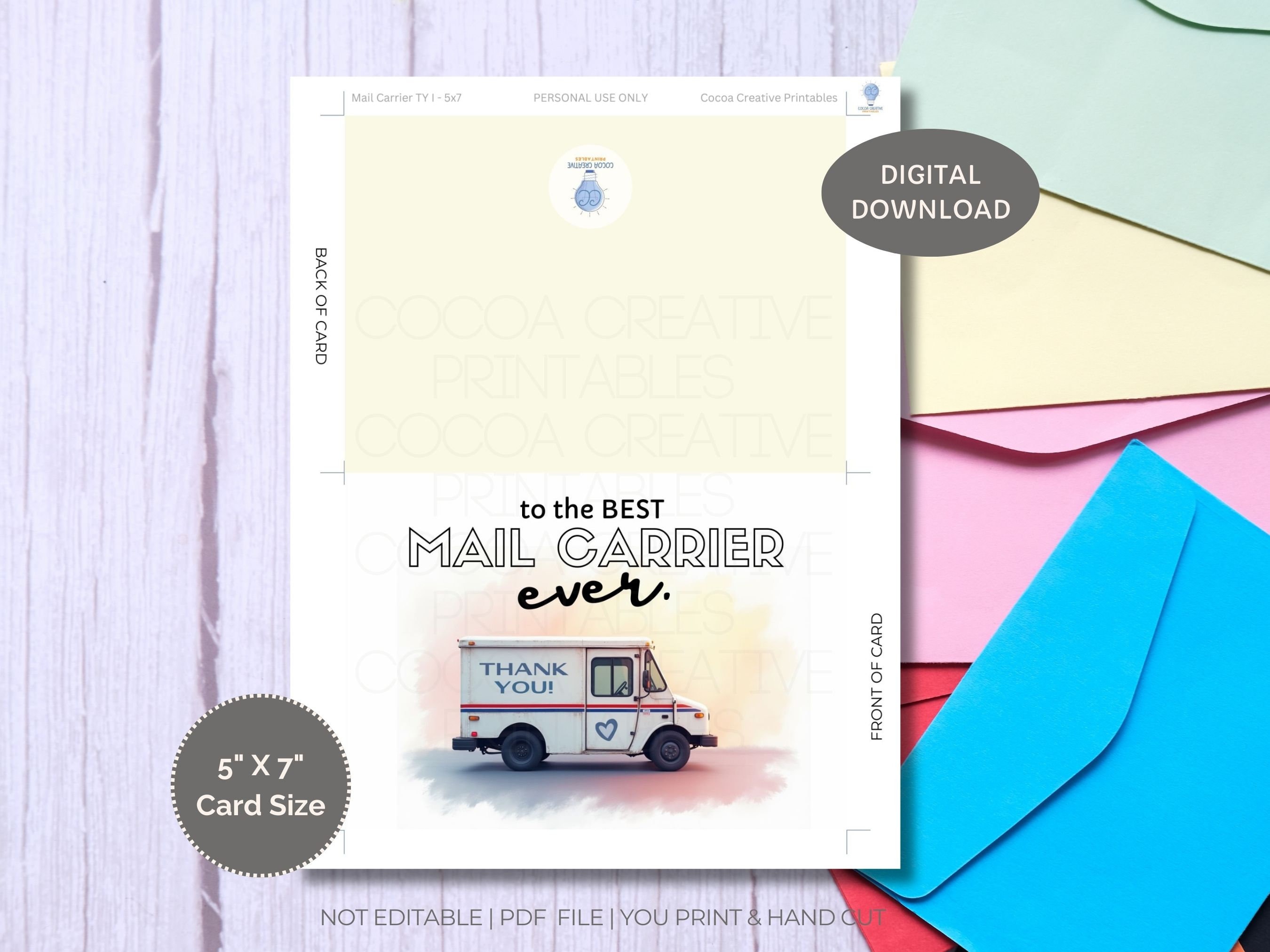 Mailman Card Mail Carrier Thank You Card | Mailman Thanks | Mail Carrier Gift ...
