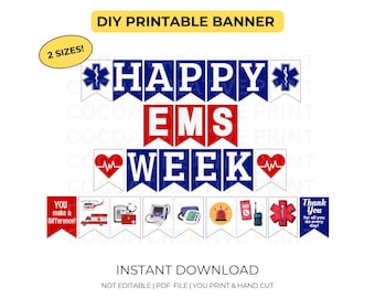 EMS Week banner printable | EMS Banner printable / ems Week decoration | EMT/Medic/Paramedic Banner | Emergency Medical Services Week Banner