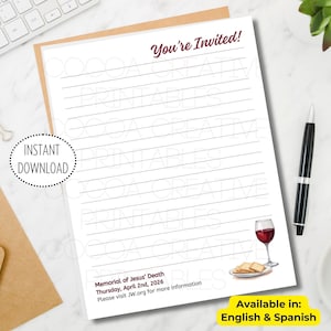 JW Memorial Invitation | JW Memorial Invite Stationery | JW Letter Writing | 2026 Memorial Campaign