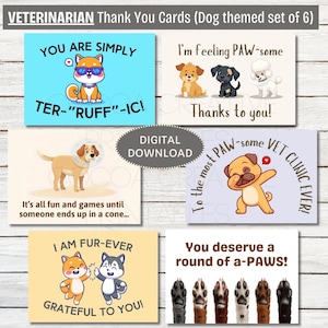 Merci vétérinaire | Carte de remerciement du personnel vétérinaire | Merci à Vet Tech | Aide vétérinaire Merci | Remerciements du vétérinaire | Cartes drôles de chien