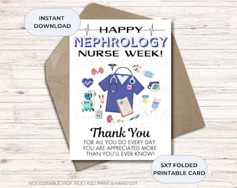 Nephrology Nurse Week Thank You Card | Printable Gift (Digital Download)
