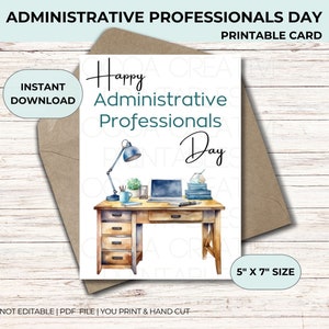 Administrative Professionals Day Card Printable, Happy Administrative Professionals Day, Administrative Professionals Gift Thank you card
