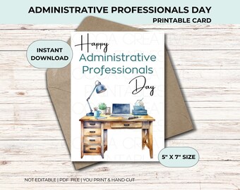 Administrative Professionals Day - Printable 5x7 Card
