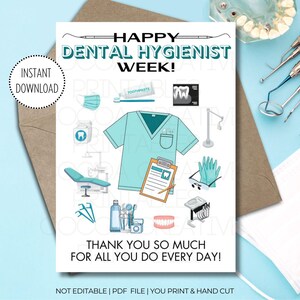 Cartão da Semana do Higienista Dental | Semana do Higienista Dental | Higienista Dental | Para Imprimir | Feliz Semana do Higienista Dental | Higiene Dental