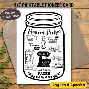 Ricetta pionieristica biglietto stampabile / JW / biglietto di ringraziamento pionieristico / regali pionieristici / scuola pionieristica / JW stampabili / JW Pioneer stampabile