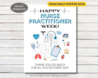 Nurse Practitioner Week Sign | NP Week printable | NP Week | Nurse Practitioner Thank you | Digital Download | NP Week Poster