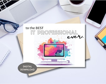 IT Professional Thank You Card | Tech Support printable | IT Professional | Information Tech | Digital Download | IT Appreciation