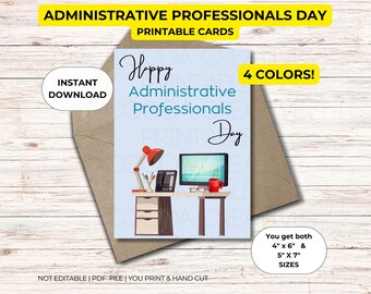 Administrative Professionals Day Card, Printable Thank You (PDF)