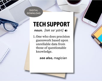 Tech Support Thank You Card | Tech Support printable | IT Professional Card | Information Tech | Digital Download | IT Appreciation