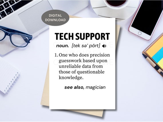 Tech Support Thank You Card | Tech Support printable | IT Professional Card | Information Tech | Digital Download | IT Appreciation