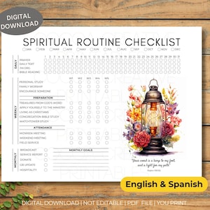 JW Spiritual Routine Checklist | JW Organizer | JW Printables ...
