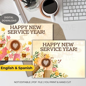 Cartão de Ano Novo de Serviço JW | Feliz Ano Novo de Serviço | Presentes de Pioneiro JW | Download Digital | Imprimíveis JW | Apreciação Pioneira | Cartão Pioneiro