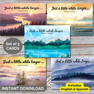 JW Encouragement Cards Set of 5 | Psalm 37:10,11 | Printable Card | JW Greeting Cards | JW Gifts | jw Friendship | Comfort & Peace Card