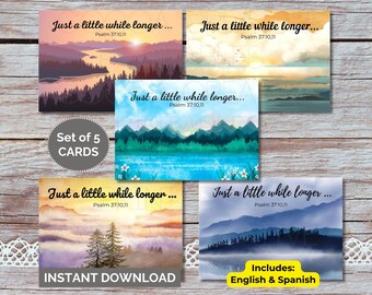 JW Encouragement Cards Set of 5 | Psalm 37:10,11 | Printable Card | JW Greeting Cards | JW Gifts | jw Friendship | Comfort & Peace Card