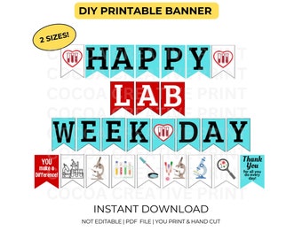 Happy Lab Week Banner Printable | Lab Appreciation Decor (PDF Pattern)