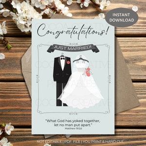 imprimable de mariage | Carte sacrée de mariage | Imprimable JW | Carte de mariage JW | imprimable de mariage | Téléchargement numérique | Je viens de me marier
