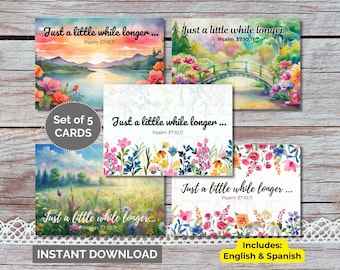 JW Encouragement Cards Set of 5 | Psalm 37:10,11 | Printable Card | JW Greeting Cards | JW Gifts | jw Friendship | Comfort & Peace Card