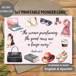 JW Pioneer Sister Appreciation Printable Card / Grazie ai pionieri / Regali ai pionieri / Download digitale / JW Printables / Inglese e spagnolo