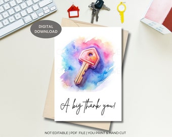 Realtor Thank you Card | Estate Agent Thanks | Real Estate Thank you Card | New Home Thanks | Thanks for helping us move Card